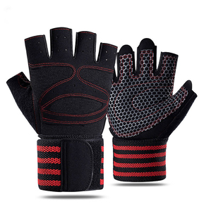 Gants de musculation respirants pour hommes et femmes, avec enveloppement de poignet et demi-doigts, pour l'entraînement sportif et la musculation en salle de sport - Product Image 1