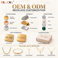 Collier Pendentif Cordon Couleur Personnalisée LUCKYJIU avec Zircon Cubique, Plaqué Or 18K, en Acier Inoxydable, Bijoux OEM ODM Vente en Gros pour Marques Féminines
