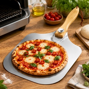 Pala para Pizza de Aluminio con Mango de Madera Plegable, Espátula para Pan de Largo Alcance, Cortador Semicircular y Brocha para Aceite - Directo de Fábrica - Product Image 3