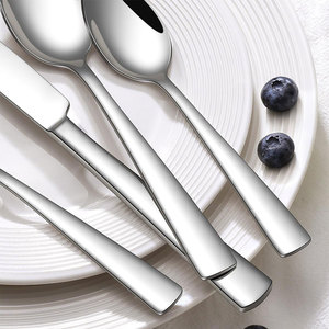 TOALLWIN Ensemble <span class=keywords><strong>de</strong></span> 20 couverts en acier inoxydable <span class=keywords><strong>noir</strong></span>, finition miroir, pour restaurant, hôtel, mariage, fête, vente en gros - Product Image 6