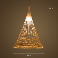 Nouveau lustre en bambou fait à la main, luminaire suspendu en osier