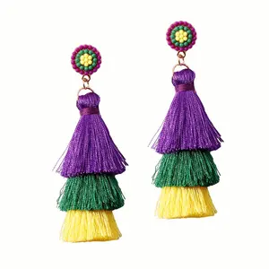 DAIHE 2024 New Exaggerated Carnival Valentine's Day Long Tassel Earrings