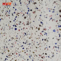Plaques de surface solide en acrylique à grain artificiel, design moderne personnalisé, grandes dalles de terrazzo, pour revêtement mural d'hôtel et de villa