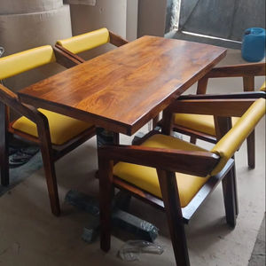 ชุดโต๊ะอาหารแบบ4ที่นั่งสำหรับร้านอาหารชุดโต๊ะกาแฟไม้โอ๊คสำหรับร้านอาหาร - Product Image 1