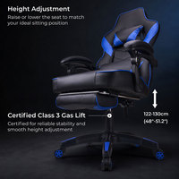 Chaise de jeu ergonomique en cuir PVC OEM ODM 90 ° -135 °   Chaise de bureau pivotante à 360 degrés avec accoudoirs et repose-pieds articulés