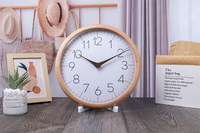 Horloge murale en bois de pin silencieuse à quartz avec design moderne