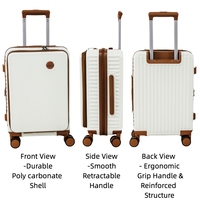 Valise cabine légère en polycarbonate de 20 pouces avec poche frontale pour ordinateur portable, serrure TSA, roulettes silencieuses, bagage de cabine pour avion