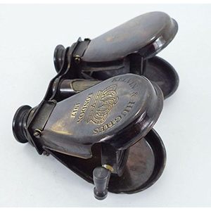 Binocular de latón plegable de bolsillo antiguo, telescopio de vidrio espía de doble hoja recién hecho para regalos y coleccionables - Product Image 2