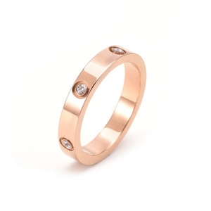 Anello 2024 amore amicizia oro argento placcato rosa zirconi cubici in acciaio inox anello <span class=keywords><strong>promessa</strong></span> gioielli da donna fede nuziale - Product Image 6