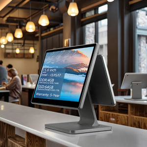 Terminal POS Android Layar Sentuh Ganda 15,6 Inci Grosir, PC All-in-One Modern untuk Restoran, Mesin POS dengan Logo Kustom - Product Image 1