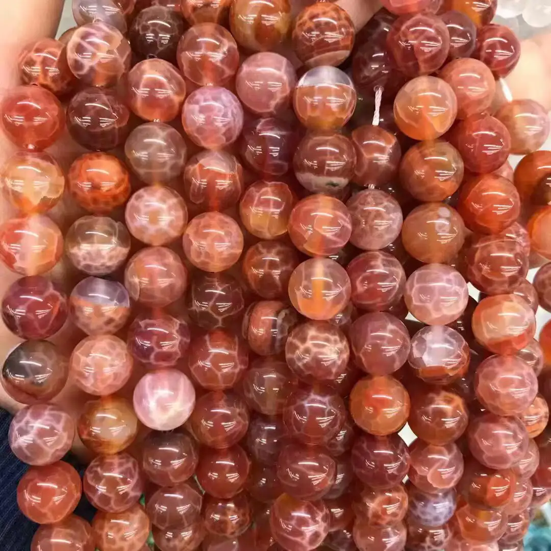 10Mm Vòng Lửa Agate Lỏng Đá Quý Hạt