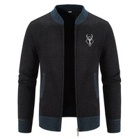 Cardigan Homme Personnalisé Cachemire 2026 à Fermeture Éclair Doublure Polaire Coton Tricoté Coupe Ajustée Veste Pull de Noël