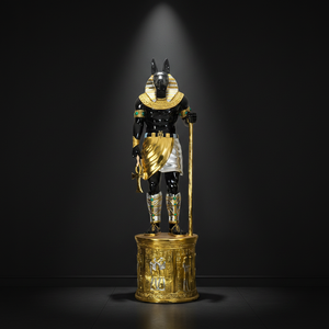 Grande statue d'Anubis en fibre de verre, sculpture de dieu égyptien, décoration intérieure et extérieure, statue d'art égyptien ancien en FRP sur mesure - Product Image 3