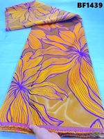 Tissu Jacquard Floral Artistique Élégant à Lignes Fluides, Brocart Scintillant avec Fil Métallique pour la Haute Couture Européenne et les Robes de Soirée de Créateurs