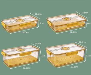<b>Plastic</b> Rectangle Fridge Organizers with Drain Plate and Timer Multi-Size Egg Tray Set - Product Image 2