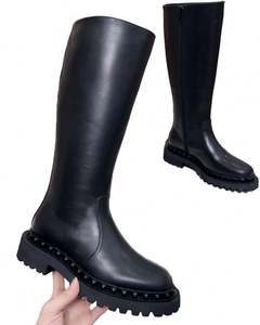 2024 luxe concepteur hiver femmes Western Cowboy bottes élégant cavalier long talon carré genou-haut femmes chaussures nouvelle mode - Product Image 3