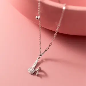 Women Silver Jewellery Cubic Zirconia Rabbit Pendant 925 Sterling Silver Fashion Jewelry Necklaces