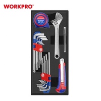 Juego de Herramientas Mecánicas WORKPRO 193PC BMC-Tray, Caja de Herramientas con Ruedas, Carro de Herramientas con Ruedas, Kit de Herramientas con Gabinete