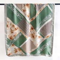Nouvelles écharpes et châles en polyester à motif floral fantaisie, imprimé géométrique floral, effet soie, pour femmes