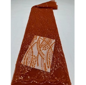 Tela de Encaje con Lentejuelas Bordadas al por Mayor, Encaje Aso Ebi, Tul, Encaje Francés, Vestido de Novia para <span class=keywords><strong>Fiesta</strong></span> - Product Image 3
