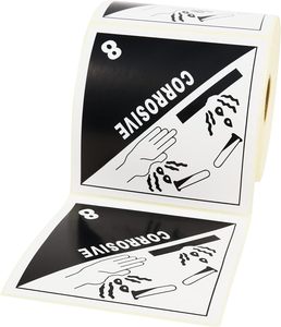 Étiquettes autocollantes personnalisées pour substances dangereuses, classe de danger 8, corrosives, <span class=keywords><strong>UN</strong></span> <span class=keywords><strong>3480</strong></span>, 4x4 pouces, étiquette d'avertissement pour colis - Product Image 5