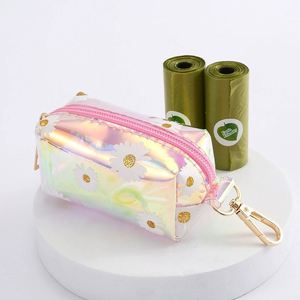 Distributeur de sacs à déjections canines extérieur de luxe avec miroir laser éblouissant, accessoire pour chien, rangement pour sacs de déchets et laisse - Product Image 1