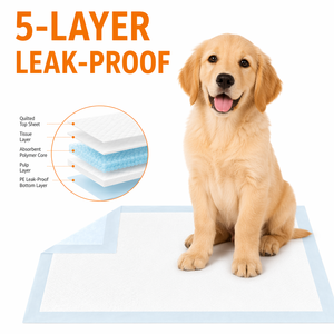 Alfombrilla Protectora para Mascotas de Uso Interior, Acolchada, Superabsorbente, con Bordes Resistentes a Fugas, Base de PE Protectora de 5 Capas de Alta Resistencia - Product Image 1