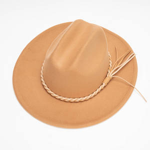 Chapeau Fedora en feutre à large bord de luxe 2025 avec pompon pour femmes et hommes – Chapeaux Jazz classiques en gros pour toutes les saisons - Product Image 4