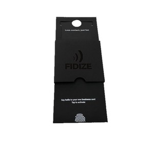 Fidize Nfc <b>Card</b> Holder Black Specialty Paper Slide Out Business <b>Card</b> Case With Hot Stamping Logo - Product Image 5