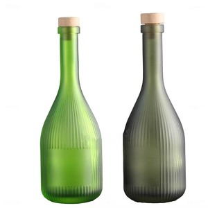 Liquor Bottle Clear Frsoted Green <strong>Fancy</strong> Unique Shape Glass 350ml 500ml for <strong>Gin</strong> Screen Printing Juice Bottle Beverage Vodka Tea - Product Image 1