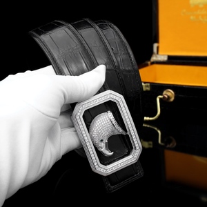 Cinturón de Piel de Cocodrilo Personalizado para Hombre, Hebilla de Acero con Incrustaciones Metálicas de Cabeza de Águila, Hecho a Mano, Ligero y Duradero - Product Image 4