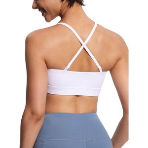 Sujetador deportivo ajustable con tirantes finos para mujer, sin aros, con relleno extraíble, cuello cuadrado, top de yoga y fitness, transpirable y de secado rápido - Product Image 4