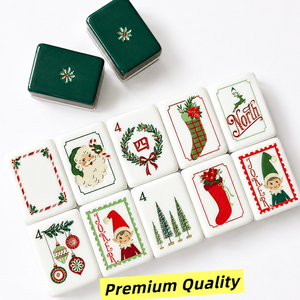 Juego de Fichas de Mahjong Navideñas Vintage Retro de Anders Ruff, 160 Fichas de Mahjong Americanas Grabadas en Acrílico, Pedido Mínimo 1 Juego - Product Image 1