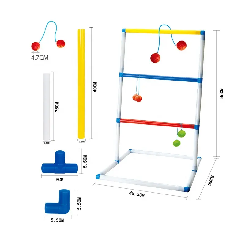 Outdoor kids play toss game colorful golf ladder ball plastic children outdoor sport games catch ball