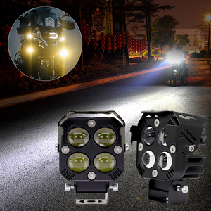 ไฟมอเตอร์ไซค์ LED 4 เลนส์ รุ่นใหม่ สว่างพิเศษ 25W 12V 6500 ลูเมนส์ ไฟตัดหมอกแบบสองสี ไฟหน้า ใช้ได้กับรถมอเตอร์ไซค์ทั่วไป - Product Image 6