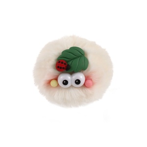 Porte-clés Kawaii <span class=keywords><strong>en</strong></span> fausse <span class=keywords><strong>fourrure</strong></span> avec <span class=keywords><strong>pompon</strong></span>, monstre aux grands yeux, jouet <span class=keywords><strong>en</strong></span> peluche doux, breloque de sac, pendentif boule <span class=keywords><strong>en</strong></span> peluche colorée et moelleuse, cadeau pour fille, 1 pièce - Product Image 5