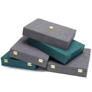 Simple Modern Microfiber extra Large Velvet Lining Jewelry <b>Box</b> Multifunctional Ring Earring Necklace Storage Blue/<b>Black</b> - Product Image 5