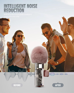 Microphone cravate sans fil 3-en-1 K15 (Rose) avec connecteur Type-C, construction métallique pour iPhone/iPad/Android, caméra, vidéo, podcast, vlog - Product Image 5