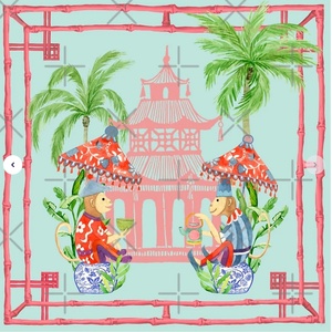 Tapete de Juego de Mahjong de Microfibra Duradero, Resistente al Agua y Ecológico, con Estampado Floral de Peonías Chinas Tradicionales sobre Fondo Azul - Product Image 6