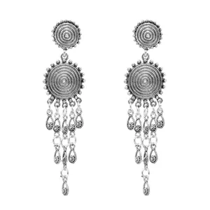 Vintage Tassel Earrings For Women Bohemian Ethnic Carved Gypsy Drop Dangle Statement Earrings