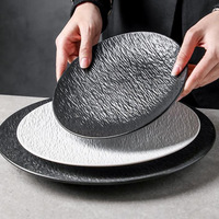 Assiettes en plastique non toxique Yumuki Kaji, style Japandi, luxe léger, pour usage domestique et commercial, assiettes à steak et pâtes de haute qualité