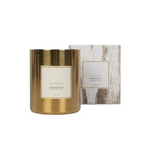 Decorativo regalo de boda, velas de soja de <span class=keywords><strong>coco</strong></span> perfumadas con fragancia personalizada de lujo en tarro de cristal dorado con caja de regalo negra - Product Image 3