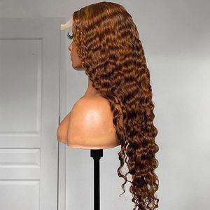 Pelucas frontales de encaje de cabello humano, Pelo Rizado brasileño virgen prearrancado, cutícula completa, Marrón miel, <span class=keywords><strong>Jerry</strong></span>, precio de fábrica - Product Image 6