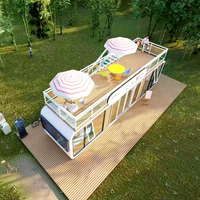Cabane préfabriquée de luxe, maison conteneur mobile en acier, idéale pour maison en verre forestière.