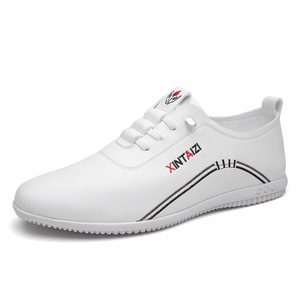 XINTAIZI Mocasines de cuero para hombre, zapatos informales con punta redonda y suela suave, zapatos planos sin cordones de estilo británico para jóvenes - Product Image 5