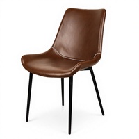 Chaise de salle à manger rétro de luxe en cuir PU blanc avec coutures en X, dossier rembourré, style nordique moderne, pour restaurant et usage domestique