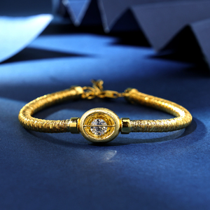 Hot Selling Artic Jewellery Satin Finish Sterling Silver 925 Jewellery 18K Yellow Gold Plated Zircon Charm <b>Bracelet</b> Trendy Gifts - Product Image 3