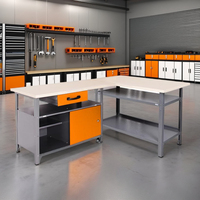 Meuble d'atelier en acier pour outils, organisateur de rangement, postes de travail, établi de garage, établi réglable pour réparation informatique, facile à assembler