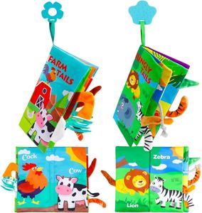 Juguetes Chachi, cochecito personalizado, asiento de coche, juguete sensorial, tela de cola de granja, tela suave para bebé, libros arrugados, Educación Temprana - Product Image 1