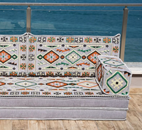 Ensemble de canapés au sol de style turc, motif Kilim bohème, banc rembourré pour salon